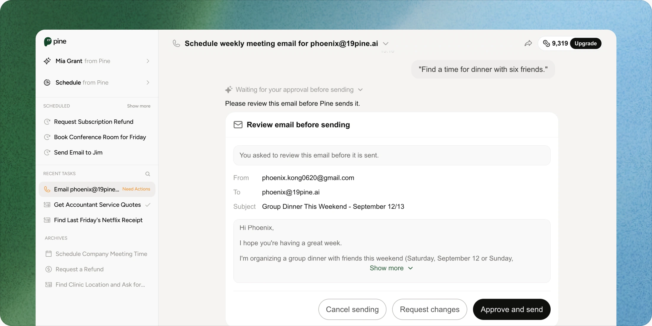 メールのタスクと関連資料を整理する Pine Mail
