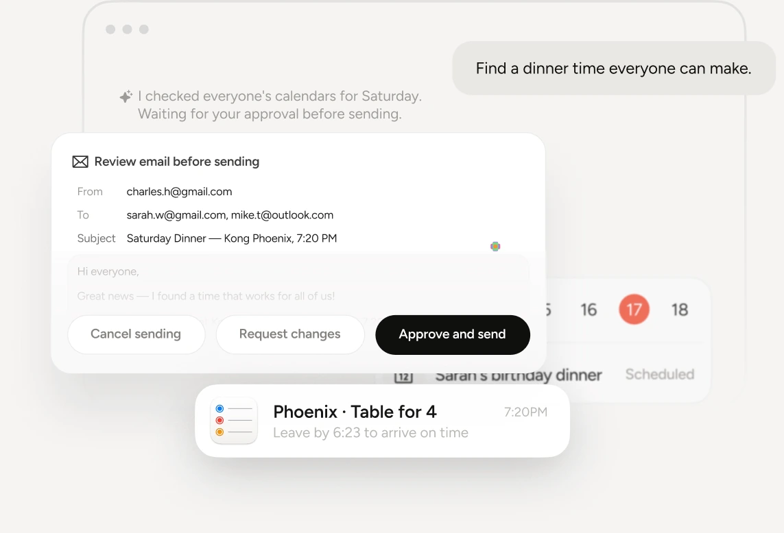 Pine Mail が整理したカレンダーの空き時間